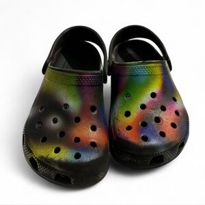 CROCS Black and Red Water Shoes with Perforated Design